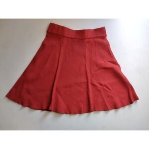 Lucy Paris Red Ribbed Knit A-Line Flared Mini Skirt‎ Size S